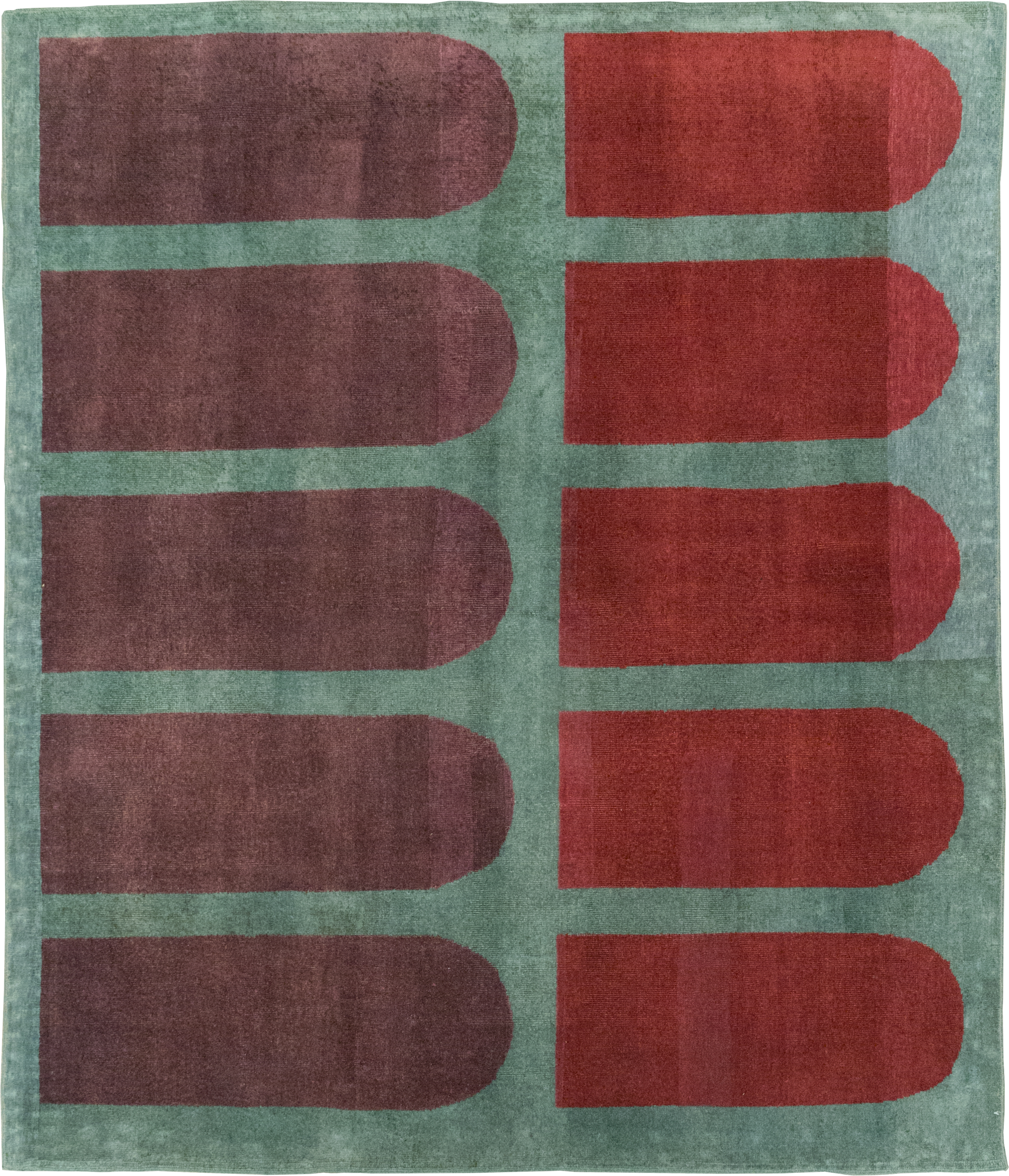 Vintage Anatolian Deco Style Carpet, No.31562 - Galerie Shabab