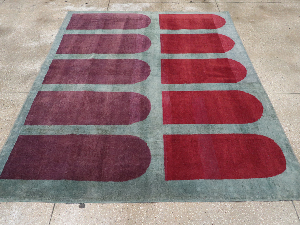 Vintage Anatolian Deco Style Carpet, No.31562 - Galerie Shabab