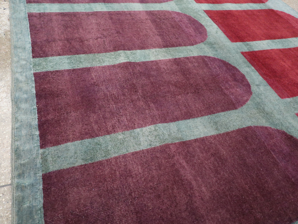 Vintage Anatolian Deco Style Carpet, No.31562 - Galerie Shabab