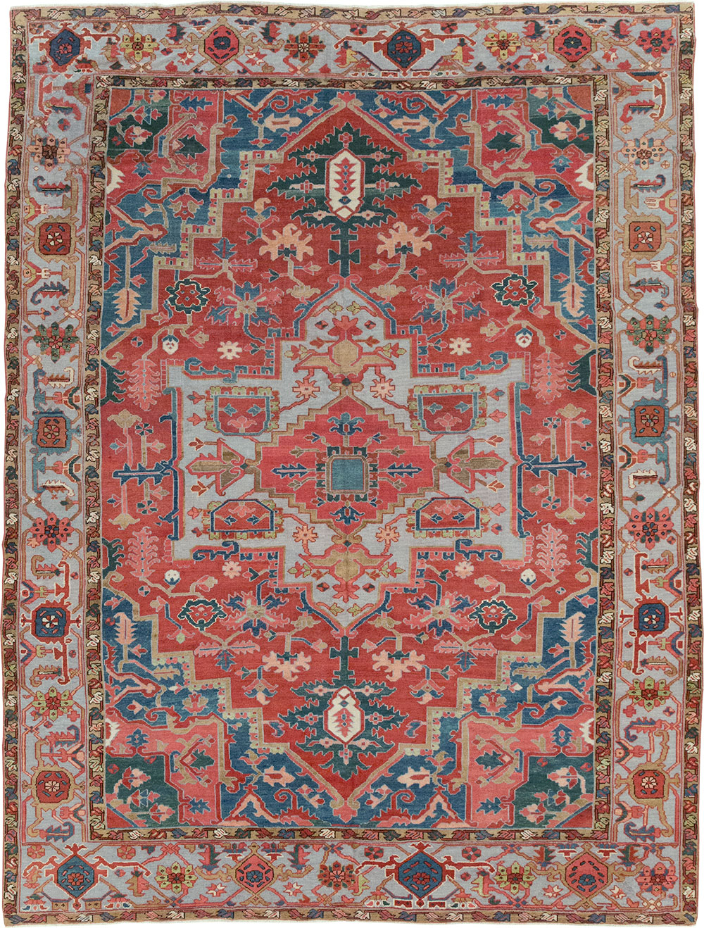 Antique Persian Heriz Room Size Carpet, No.31563 - Galerie Shabab