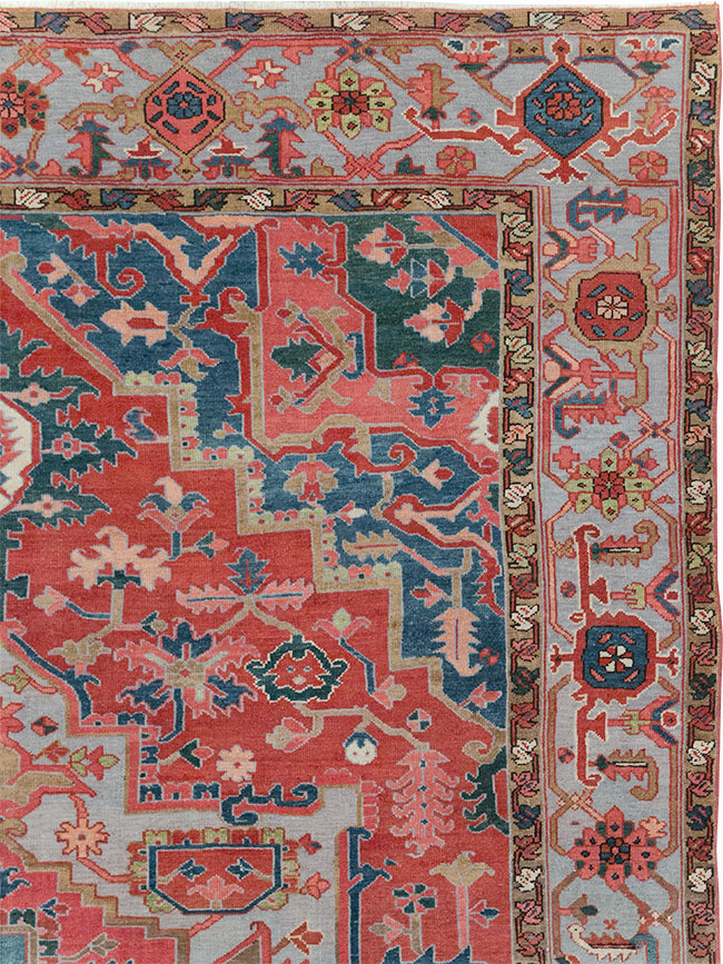 Antique Persian Heriz Room Size Carpet, No.31563 - Galerie Shabab
