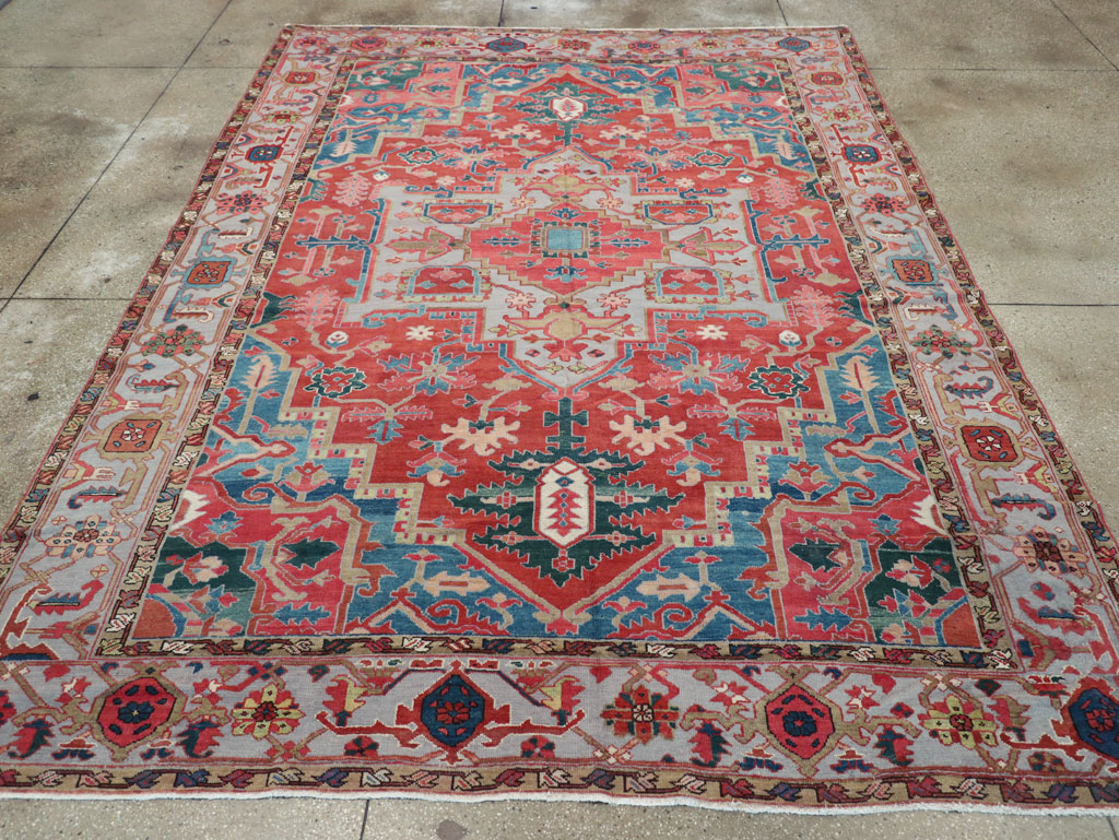 Antique Persian Heriz Room Size Carpet, No.31563 - Galerie Shabab