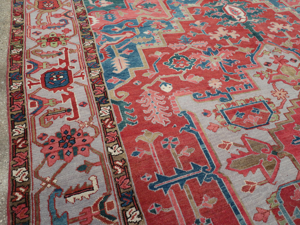 Antique Persian Heriz Room Size Carpet, No.31563 - Galerie Shabab