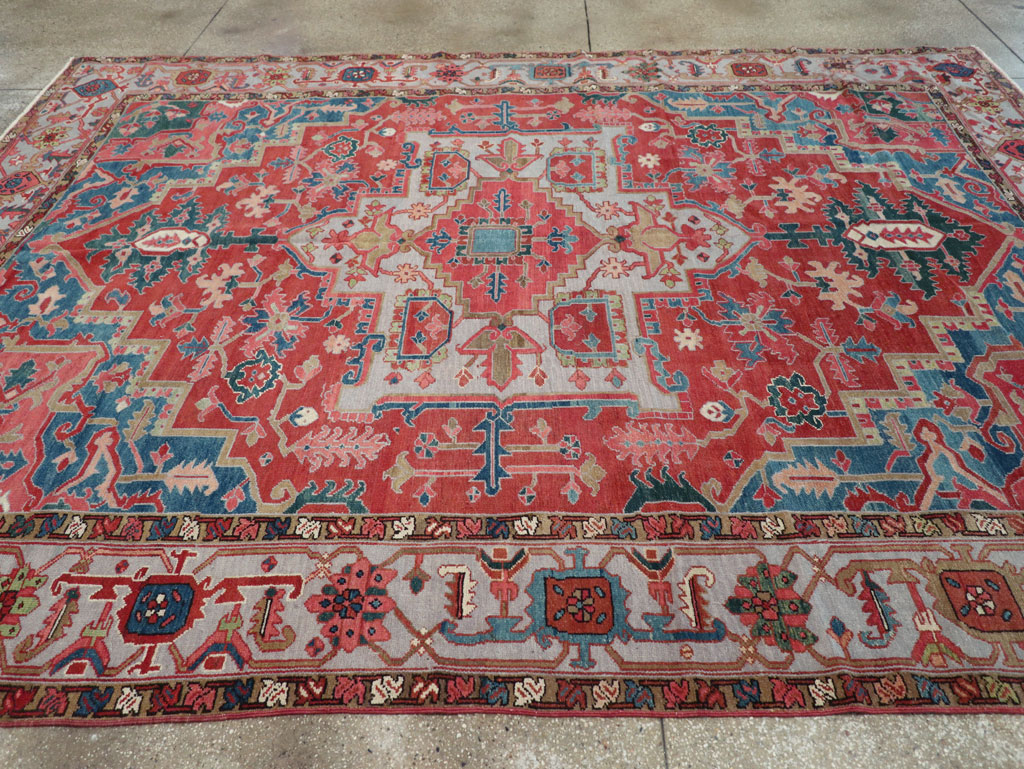 Antique Persian Heriz Room Size Carpet, No.31563 - Galerie Shabab