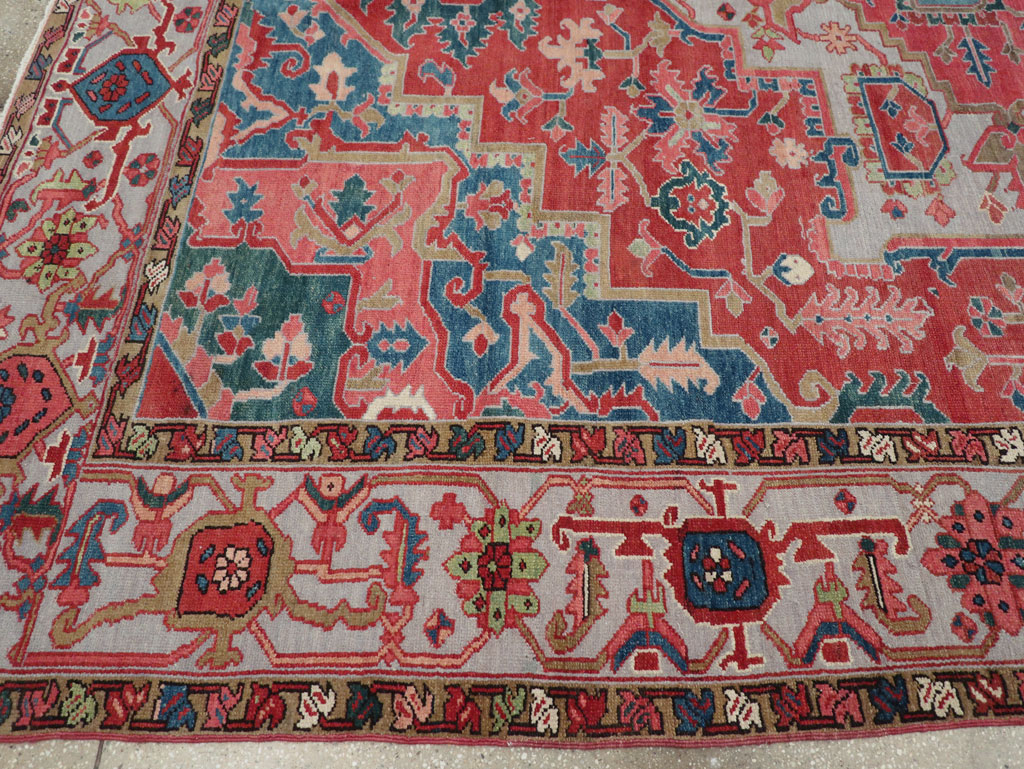 Antique Persian Heriz Room Size Carpet, No.31563 - Galerie Shabab