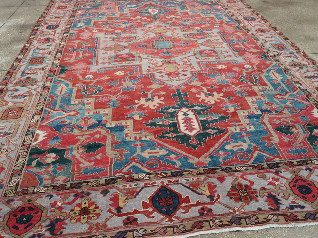 Antique Persian Heriz Room Size Carpet, No.31563 - Galerie Shabab