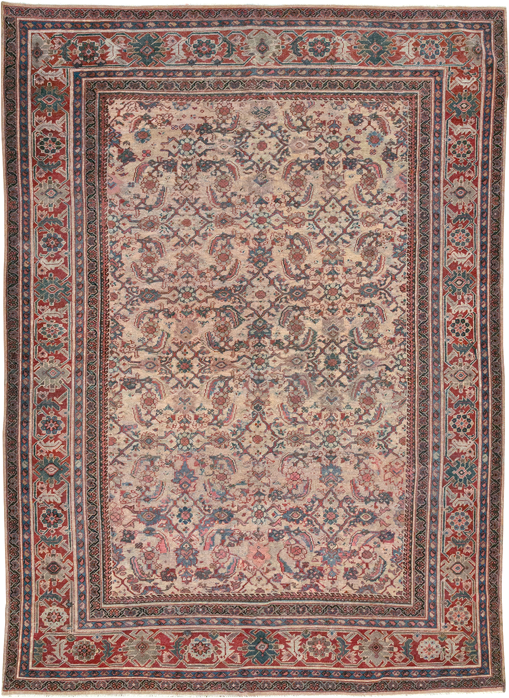 Antique Persian Mahal Accent Carpet, No.31572 - Galerie Shabab