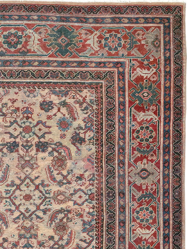 Antique Persian Mahal Accent Carpet, No.31572 - Galerie Shabab