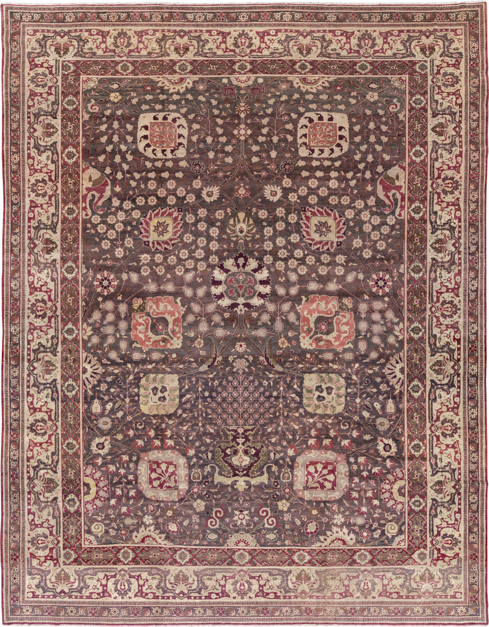 Antique Indian Agra Large Carpet, No.31581 - Galerie Shabab