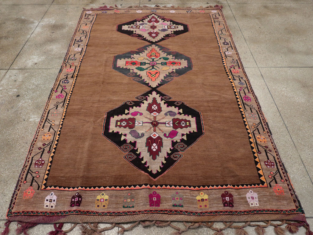 Vintage Turkish Tribal Small Room Size Carpet, No.31585 - Galerie Shabab