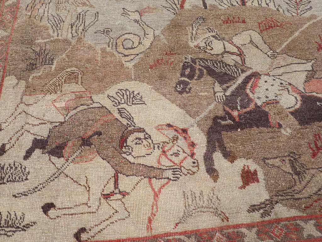 Antique Persian Pictorial Tabriz Rug, No.31588 - Galerie Shabab