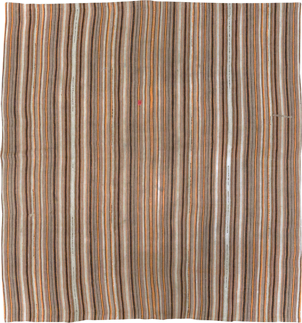 Vintage Turkish Flatweave Kilim Square Carpet, No.31604 - Galerie Shabab