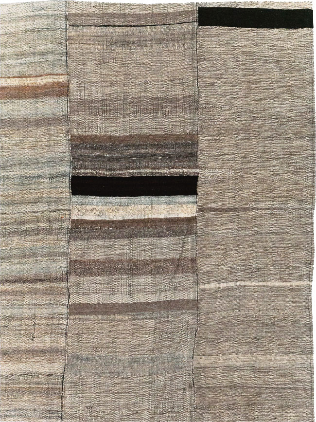 Modern Turkish Flatweave Room Size Carpet, No.31605 - Galerie Shabab