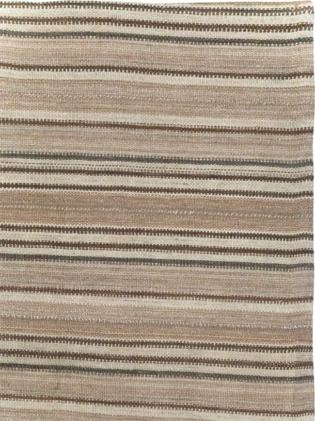 Vintage Turkish Flatweave Kilim Room Size Carpet, No.31606 - Galerie Shabab