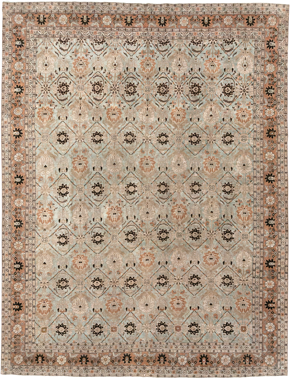 Antique Persian Varamin Room Size Carpet, No.31611 - Galerie Shabab