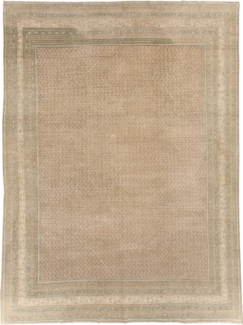 Distressed Style Vintage Persian Mahal Room Size Carpet, No.31622 - Galerie Shabab