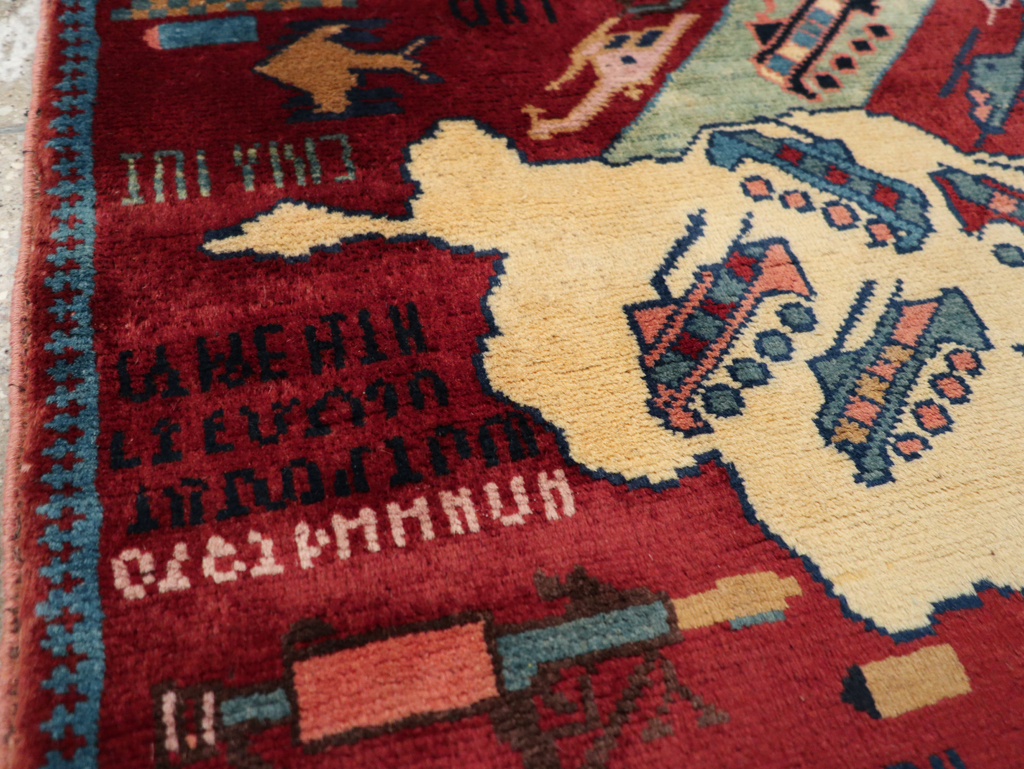 Vintage Afghan Pictorial War Rug, No.31624 - Galerie Shabab