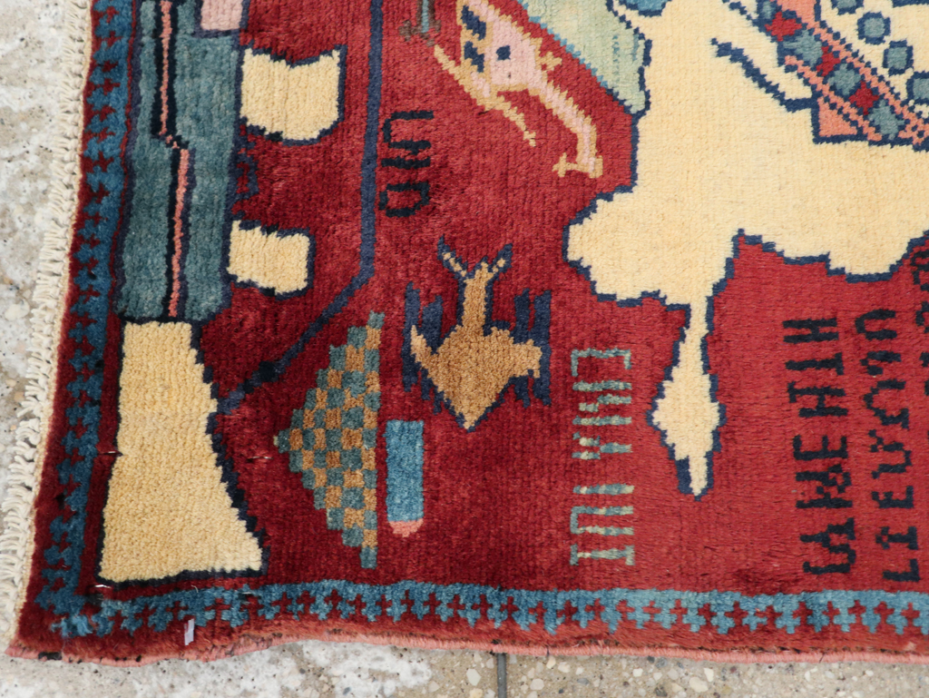 Vintage Afghan Pictorial War Rug, No.31624 - Galerie Shabab