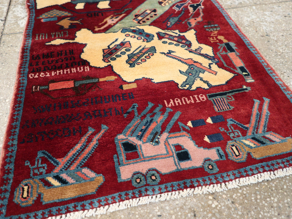 Vintage Afghan Pictorial War Rug, No.31624 - Galerie Shabab