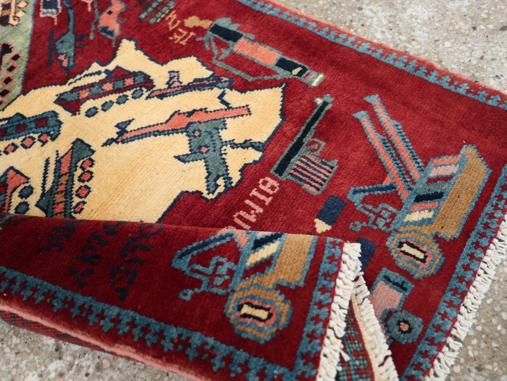 Vintage Afghan Pictorial War Rug, No.31624 - Galerie Shabab
