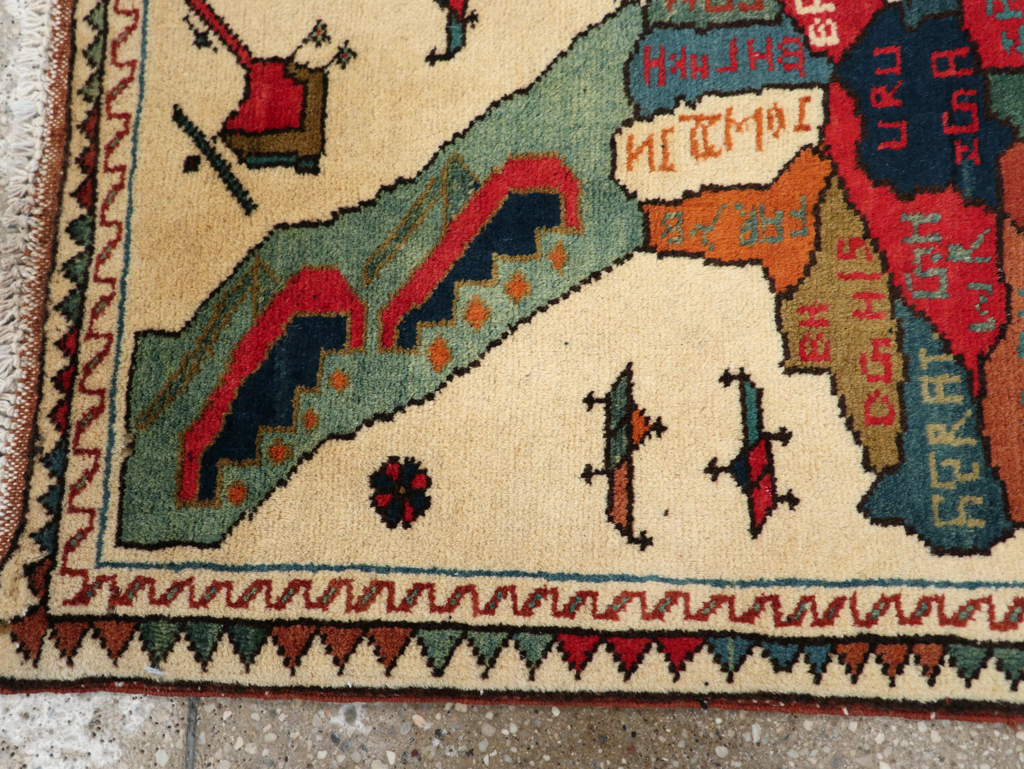 Vintage Afghan Pictorial War Map Rug, No.31625 - Galerie Shabab