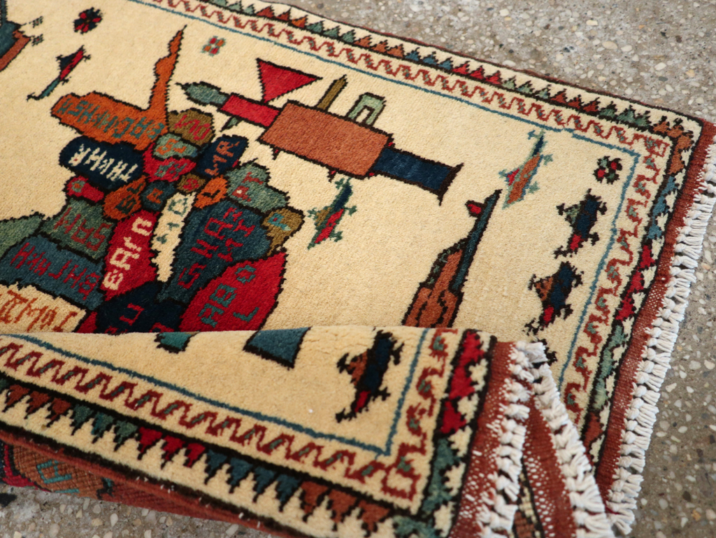 Vintage Afghan Pictorial War Map Rug, No.31625 - Galerie Shabab