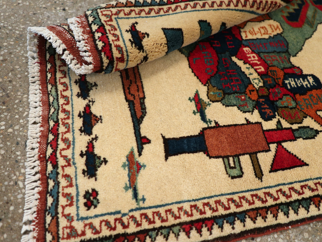 Vintage Afghan Pictorial War Map Rug, No.31625 - Galerie Shabab