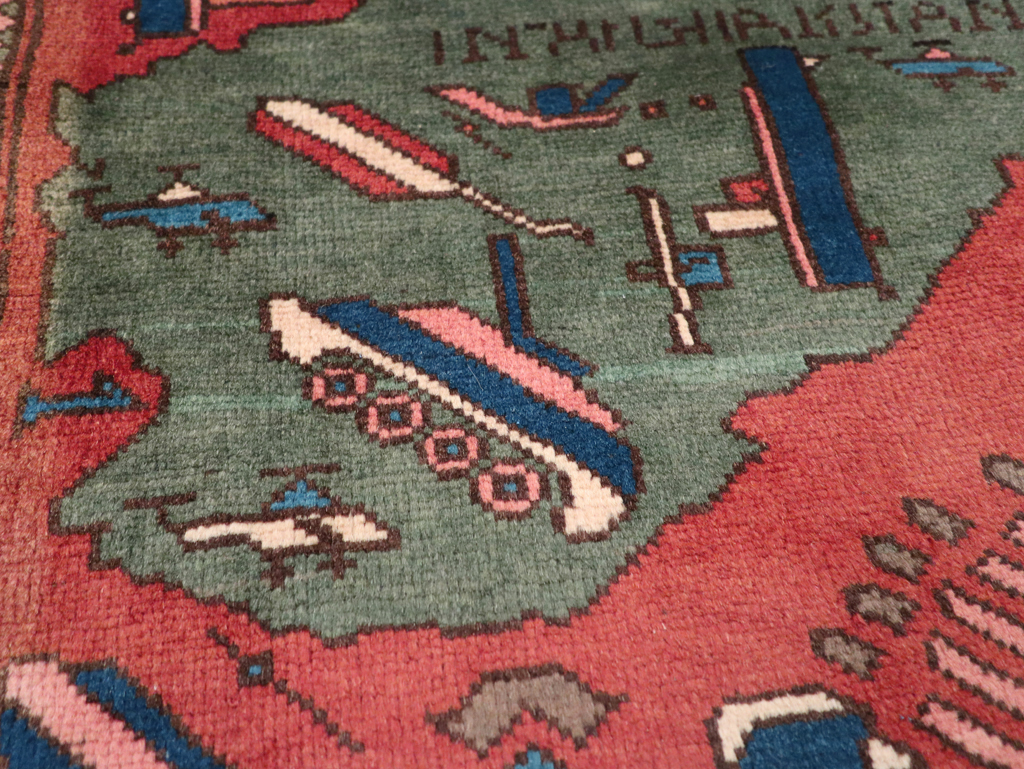 Vintage Afghan Pictorial War Map Rug, No.31627 - Galerie Shabab