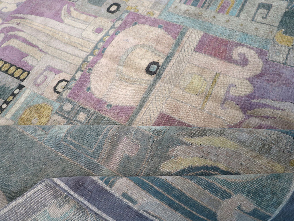 Vintage Turkish Art Deco Room Size Carpet, No.31637 - Galerie Shabab