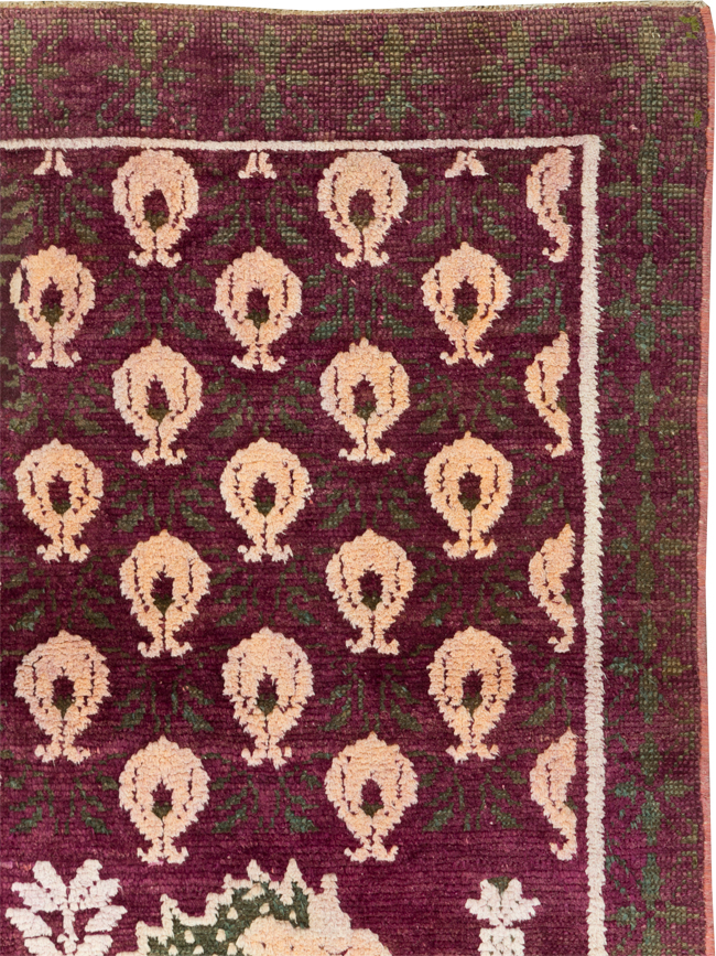 Vintage Pictorial Cotton Agra Rug, No.31638 - Galerie Shabab