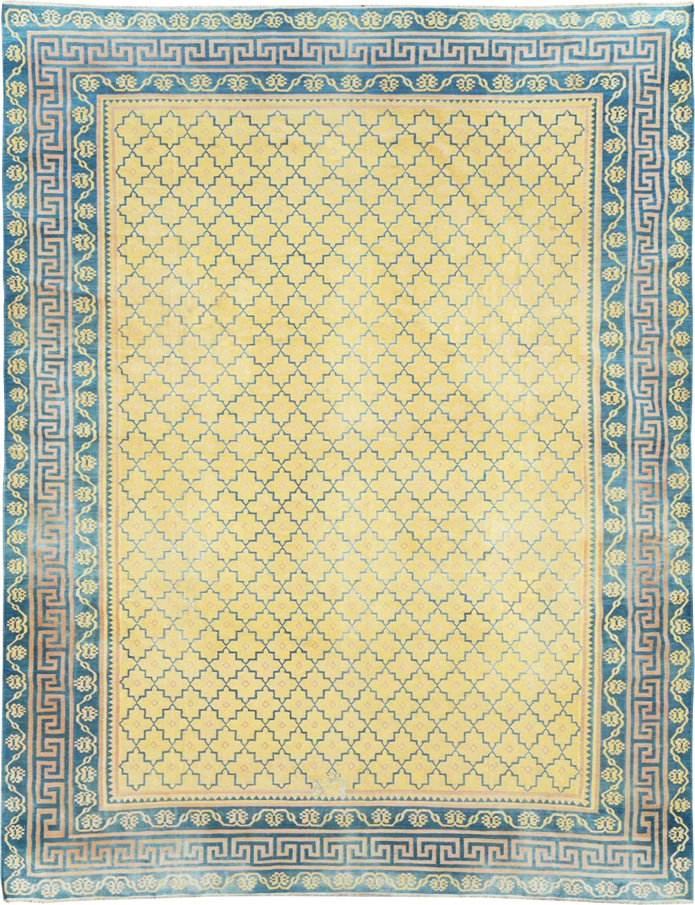 Vintage Indian Flatweave Dhurrie Large Room Size Carpet, No.31642 - Galerie Shabab