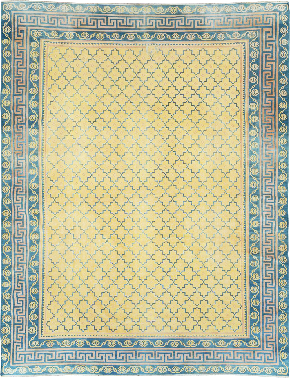 Vintage Indian Flatweave Dhurrie Large Room Size Carpet, No.31642 - Galerie Shabab