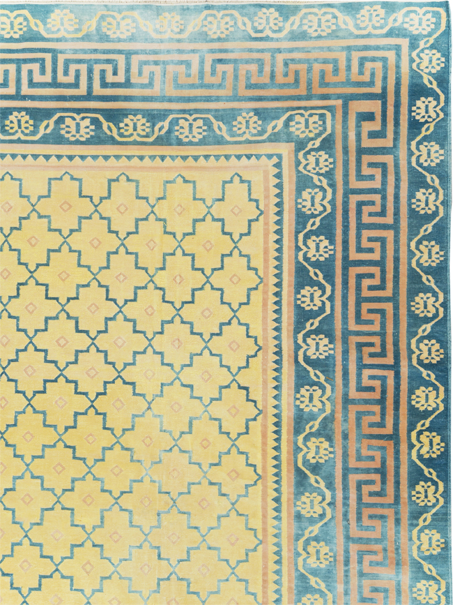 Vintage Indian Flatweave Dhurrie Large Room Size Carpet, No.31642 - Galerie Shabab