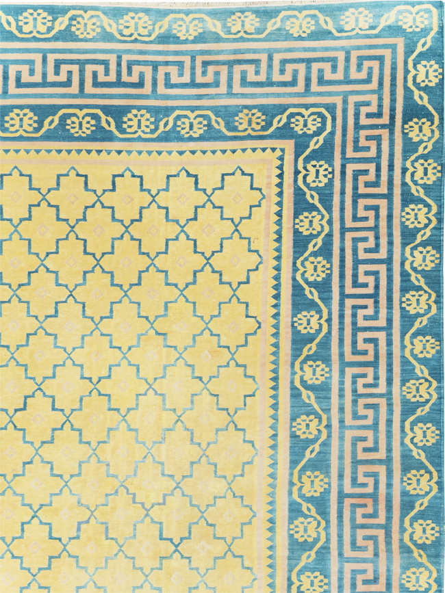 Vintage Indian Flatweave Dhurrie Large Room Size Carpet, No.31642 - Galerie Shabab