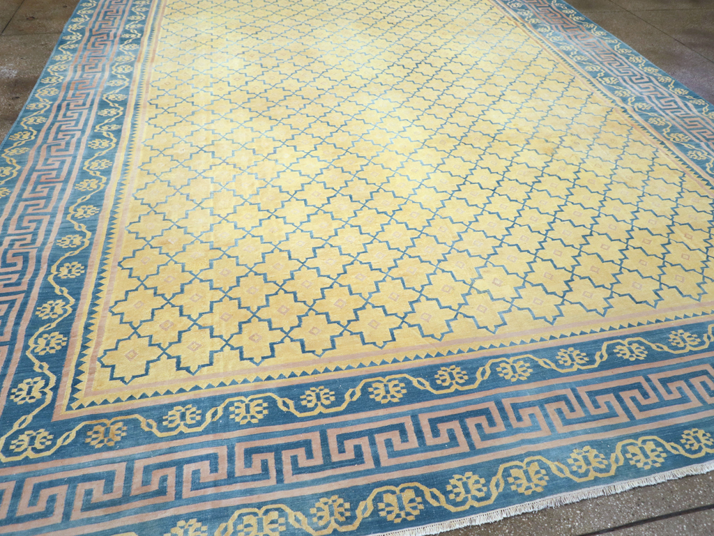 Vintage Indian Flatweave Dhurrie Large Room Size Carpet, No.31642 - Galerie Shabab