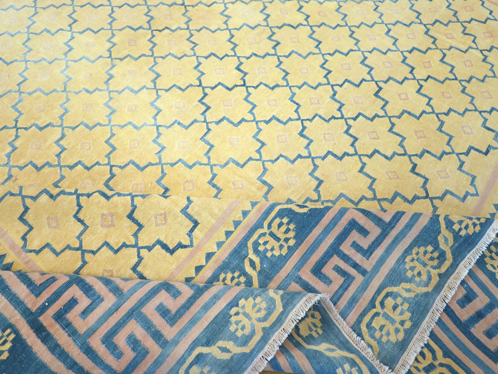 Vintage Indian Flatweave Dhurrie Large Room Size Carpet, No.31642 - Galerie Shabab