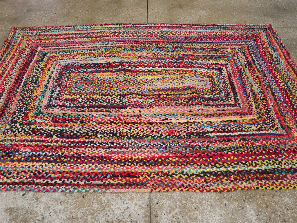 Vintage American Braided Accent Rug, No.31643 - Galerie Shabab