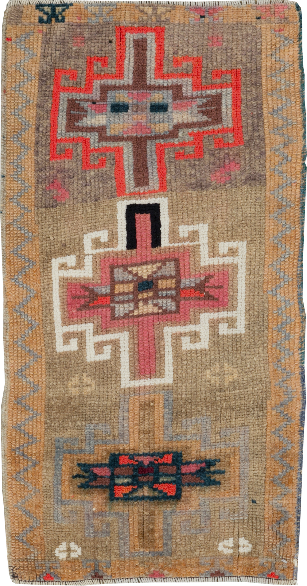 Vintage Turkish Anatolian Throw Rug, No.31663 - Galerie Shabab