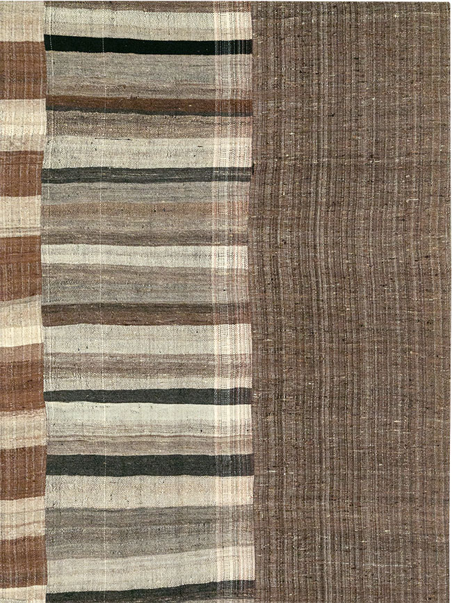 Modern Turkish Flatweave Kilim Square Room Size Carpet, No.31675 - Galerie Shabab