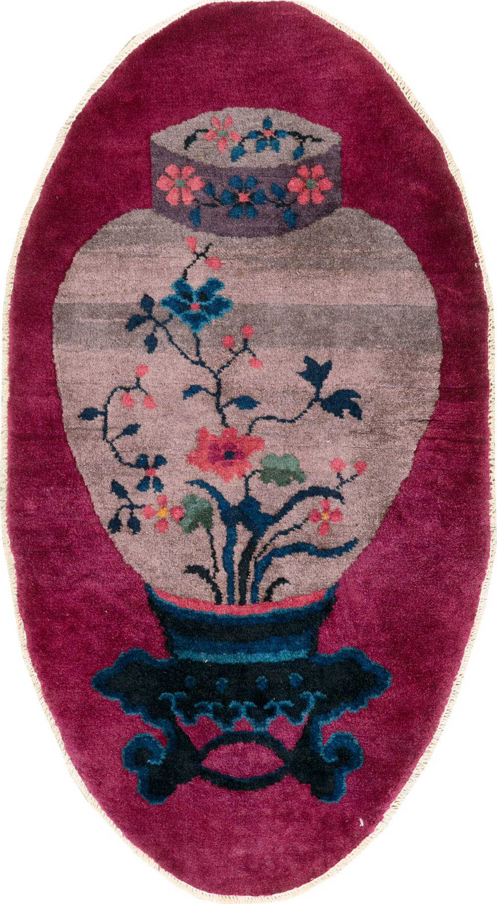 Vintage Chinese Deco Rug, No.31679 - Galerie Shabab
