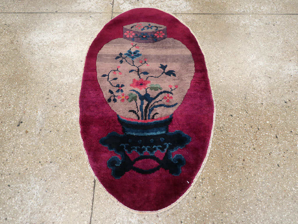 Vintage Chinese Deco Rug, No.31679 - Galerie Shabab
