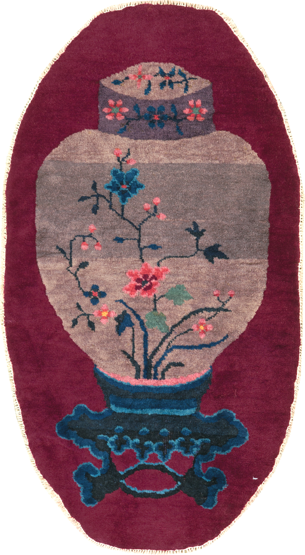 Vintage Chinese Deco Rug, No.31682 - Galerie Shabab
