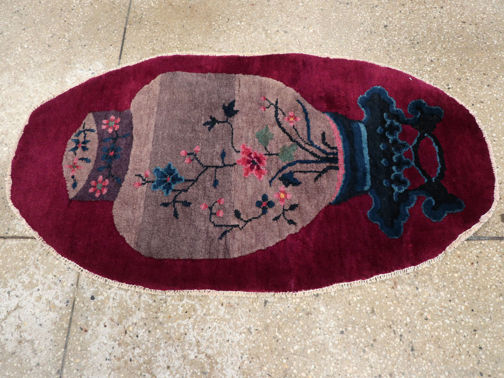Vintage Chinese Deco Rug, No.31682 - Galerie Shabab