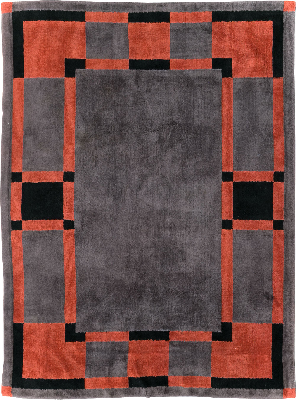 Vintage French Art Deco Accent Rug, No.31683 - Galerie Shabab