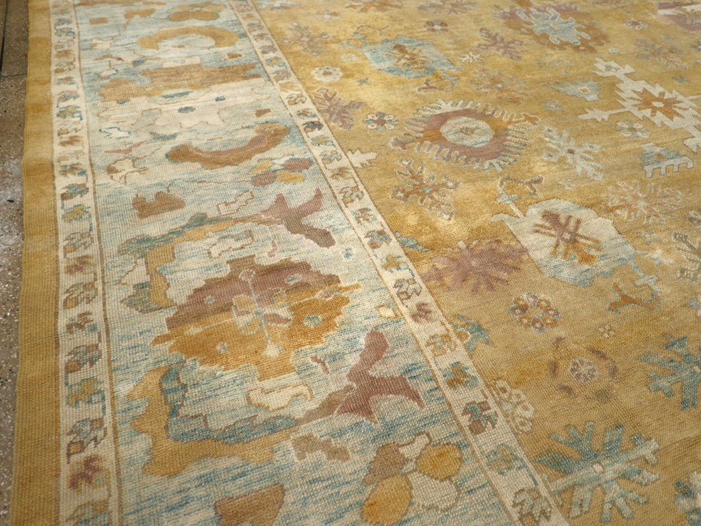 Modern Turkish Oushak Large Room Size Carpet, No.31695 - Galerie Shabab