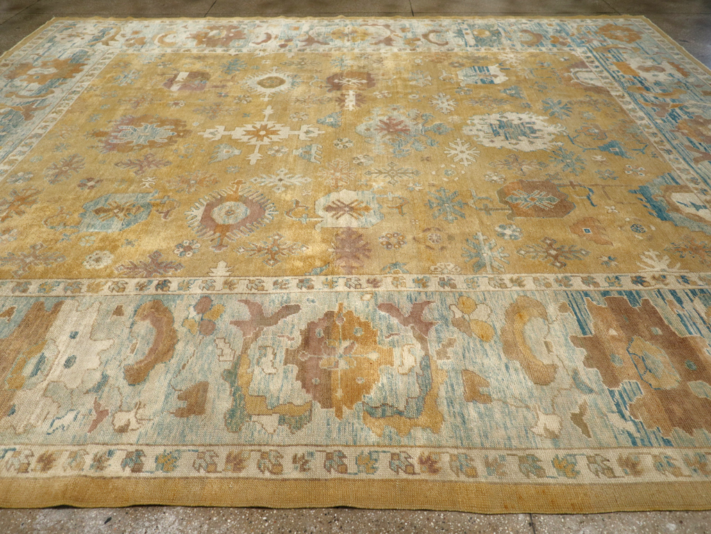 Modern Turkish Oushak Large Room Size Carpet, No.31695 - Galerie Shabab