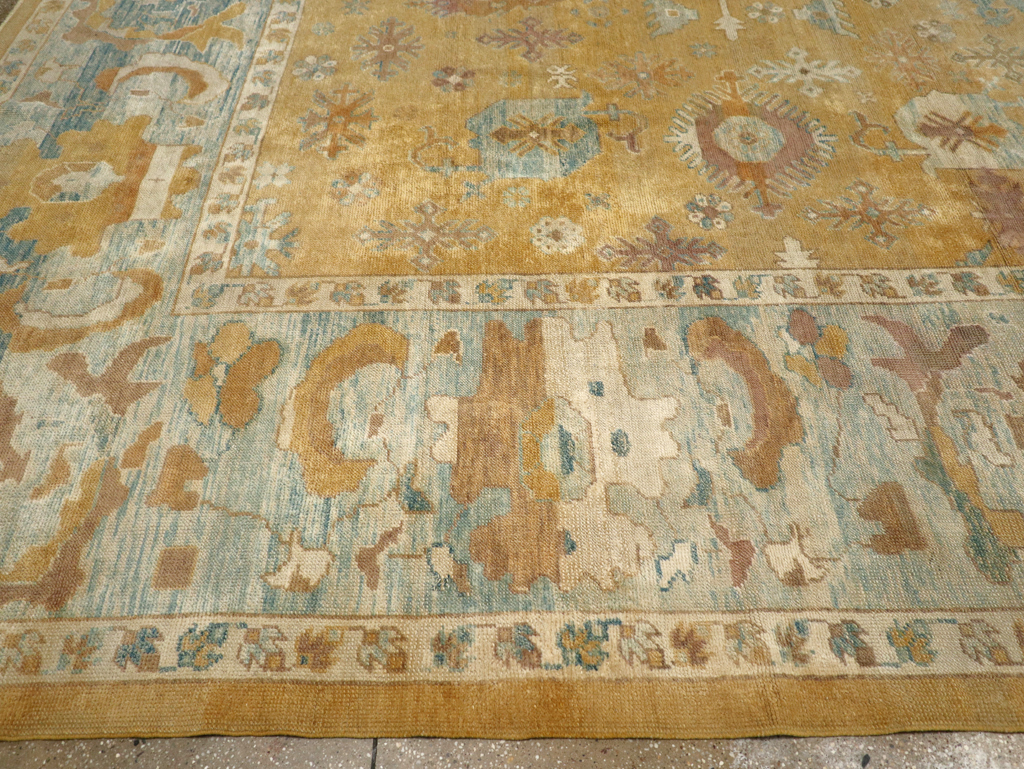 Modern Turkish Oushak Large Room Size Carpet, No.31695 - Galerie Shabab