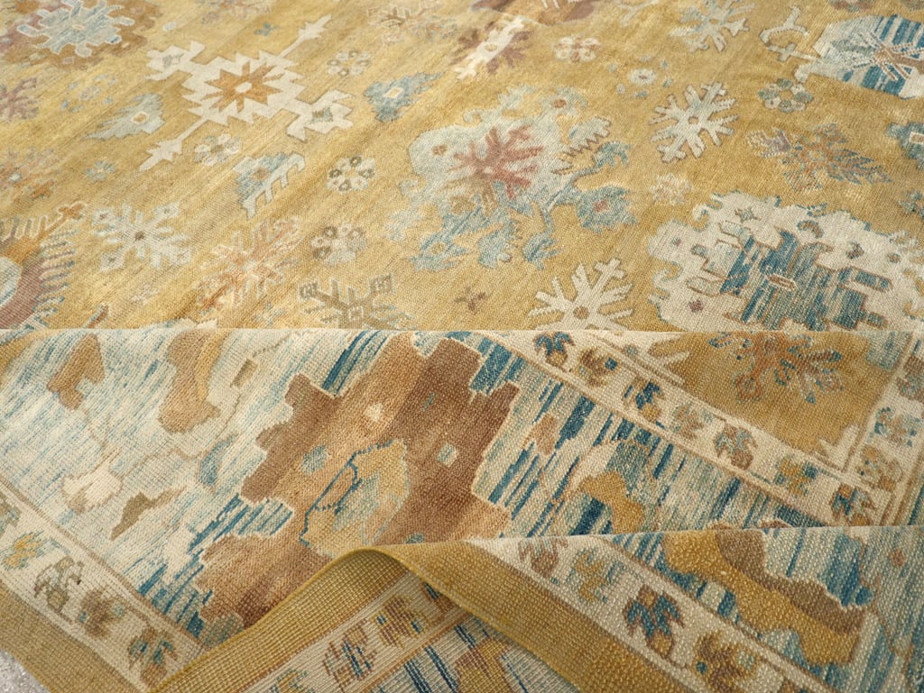 Modern Turkish Oushak Large Room Size Carpet, No.31695 - Galerie Shabab