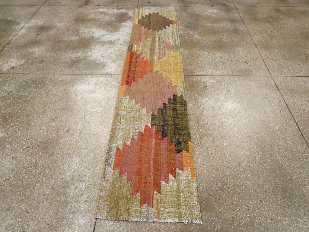 Modern Turkish Flatweave Runner, No.31697 - Galerie Shabab