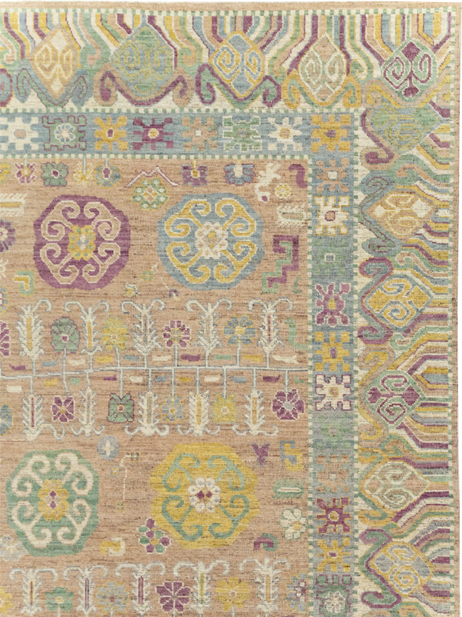 Modern East Turkestan Khotan Room Size Carpet, No.31716 - Galerie Shabab